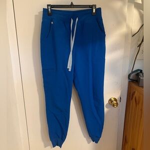Figs Royal Blue High Waist Zamora Jogger Scrub Pants